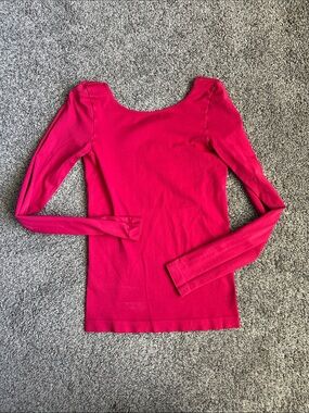 Free People Women's Long Sleeve Backless Top - Red/Pink